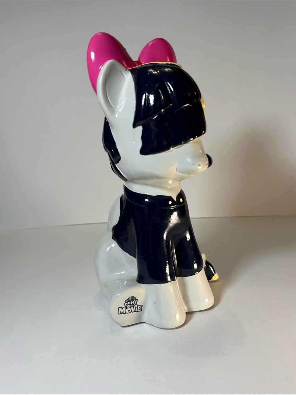 My Little Pony Ceramic Figure - White, Black & Hot Pink Bow